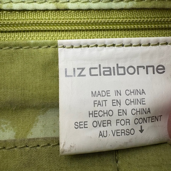 Liz Claiborne Brown Woven Material Shoulder Bag with Faux Leather Trim - Picture 12 of 14